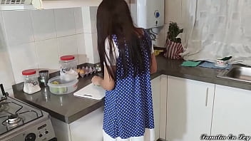 My Beautiful Stepdaughter Cooking Submissive listens to me in everything - I have to listen to my stepfather, my mother told me but he has sex with me all day and I can not do anything